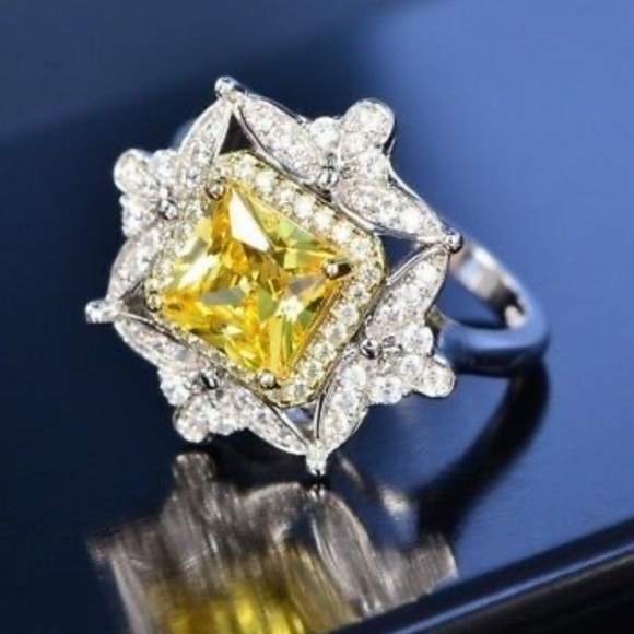 New 925 Silver Filled Citrine Birthstone Size 6-10 - Picture 4 of 6